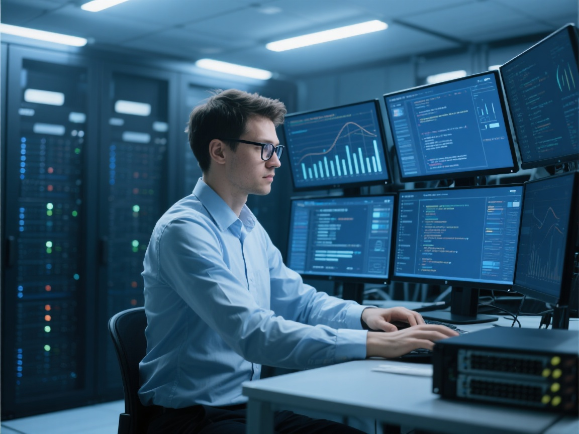 业务系统监控中心，显示各种系统运行指标和数据